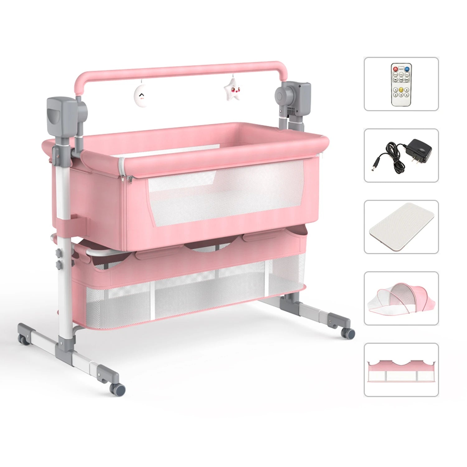 Baby Rocking Bassinet Portable Newborn Cradle Bedside Sleeper