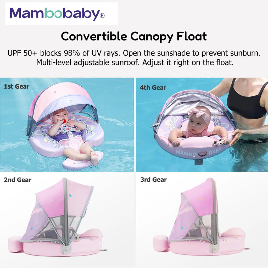 Non-Inflatable Baby Float with Canopy Chest Floater