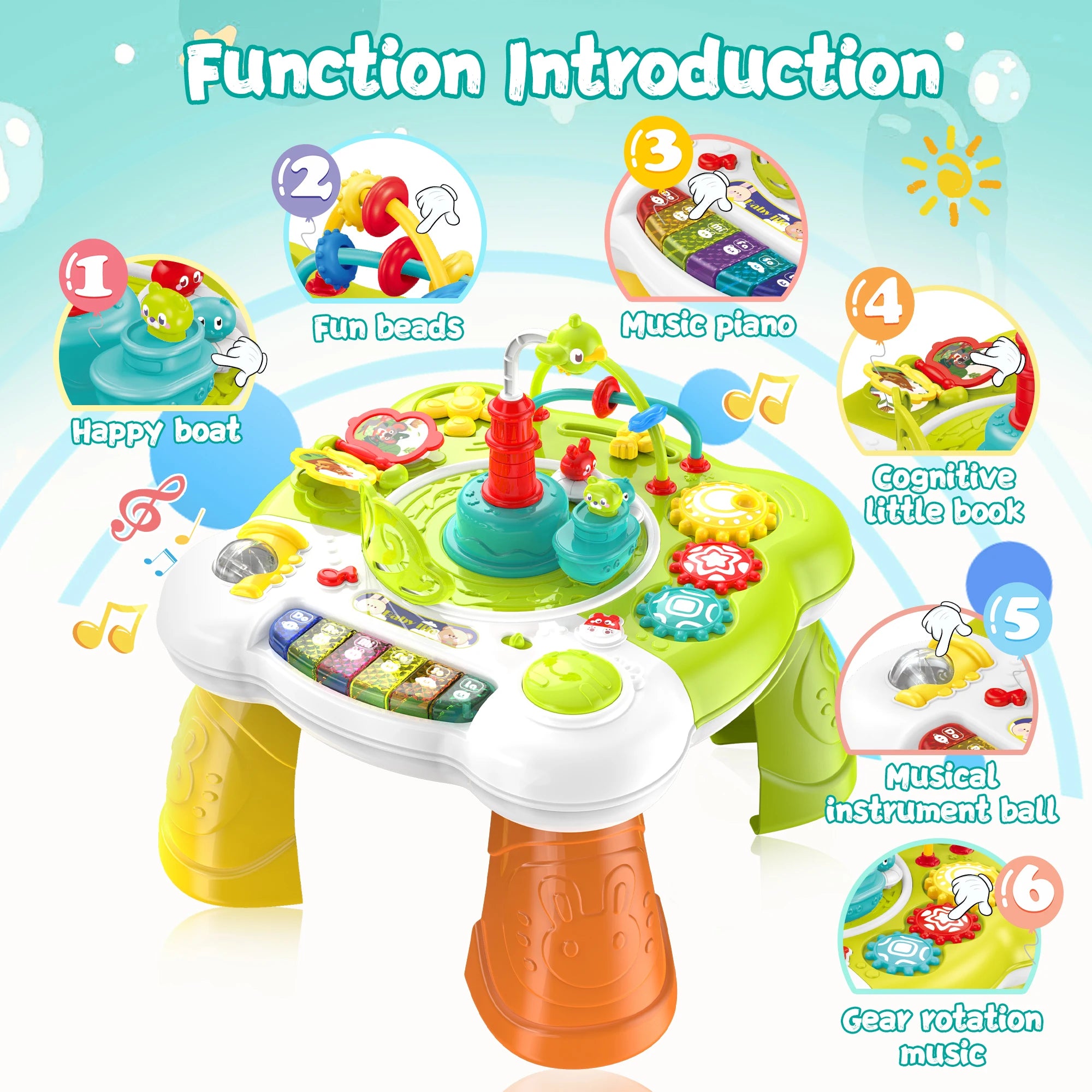 Toddler Musical Activity Table: Interactive Learning Toy With Piano
