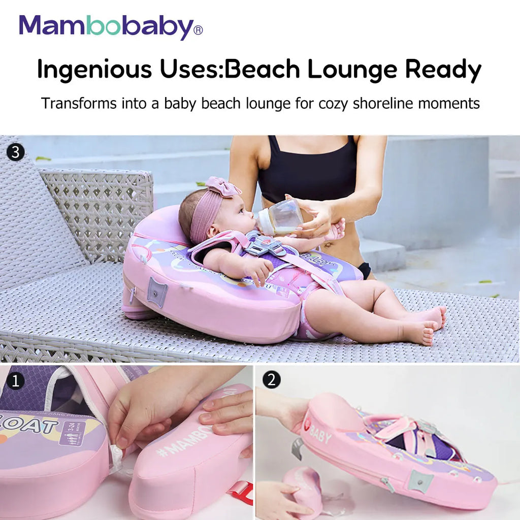 Non-Inflatable Baby Float with Canopy Chest Floater
