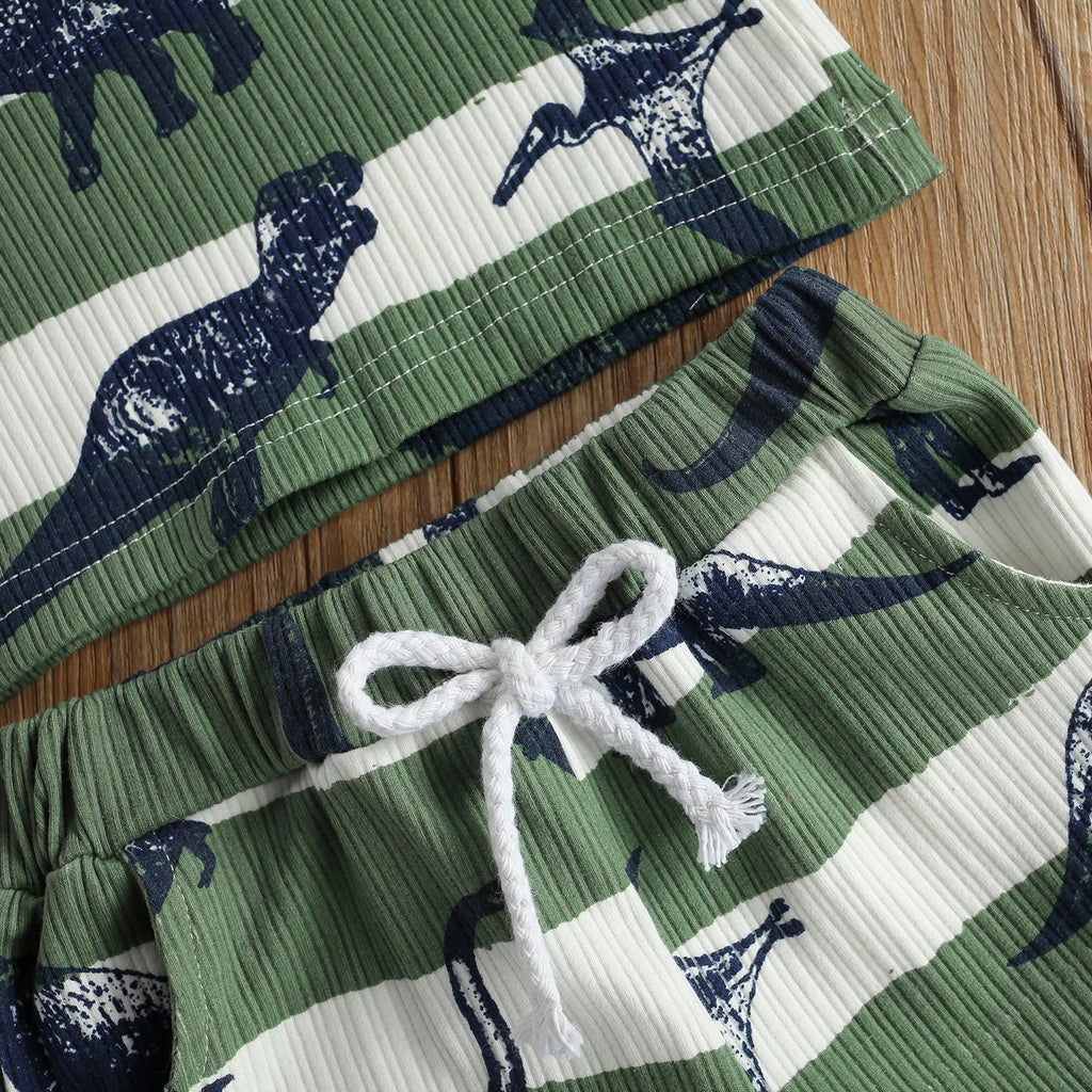 Summer Infant Baby Boys Girls Tracksuits + Elastic Shorts Clothes Set