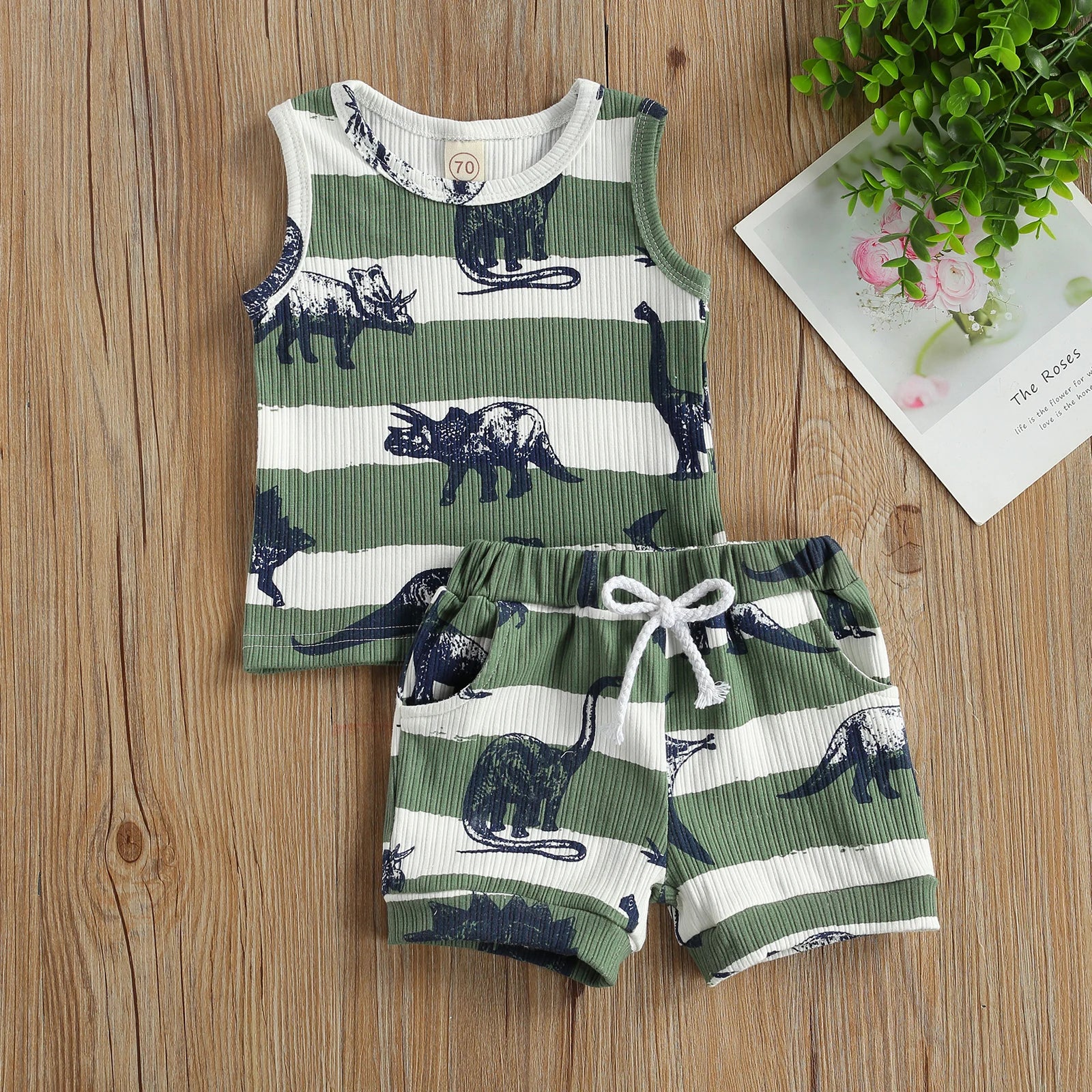 Summer Infant Baby Boys Girls Tracksuits + Elastic Shorts Clothes Set