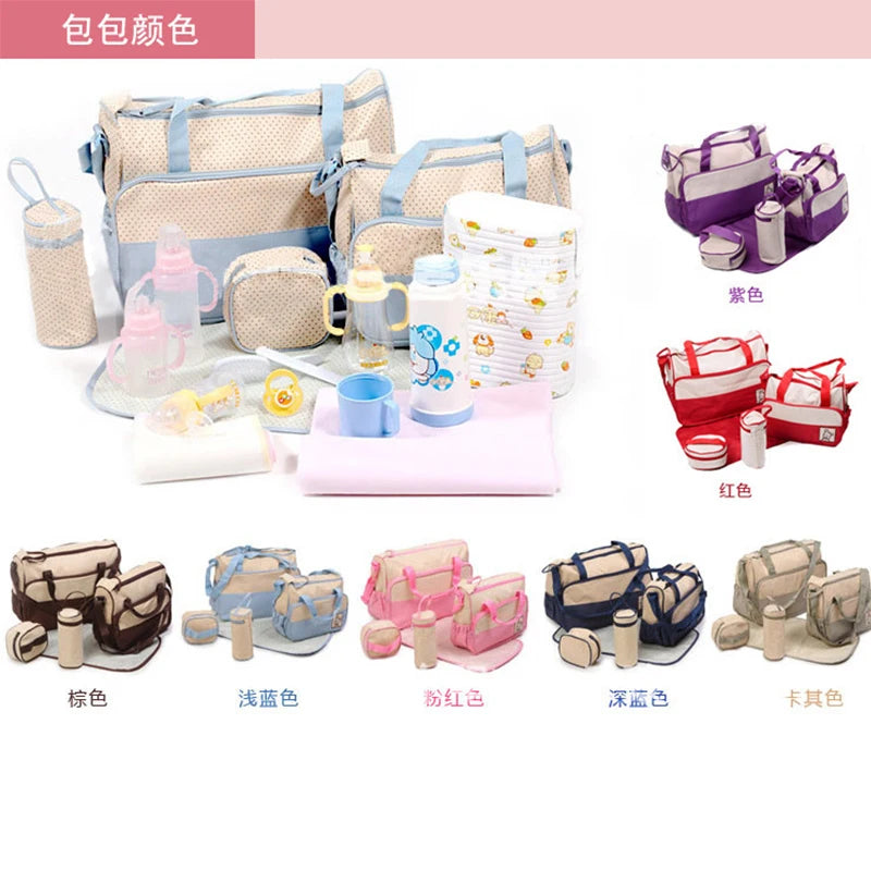 Mom Bag Five-piece One-shoulder Large Capacity Bag