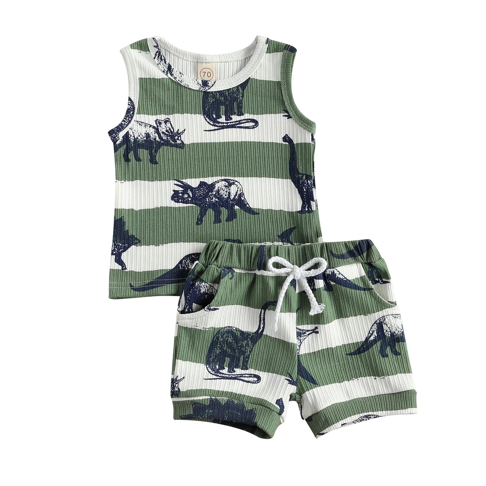 Summer Infant Baby Boys Girls Tracksuits + Elastic Shorts Clothes Set