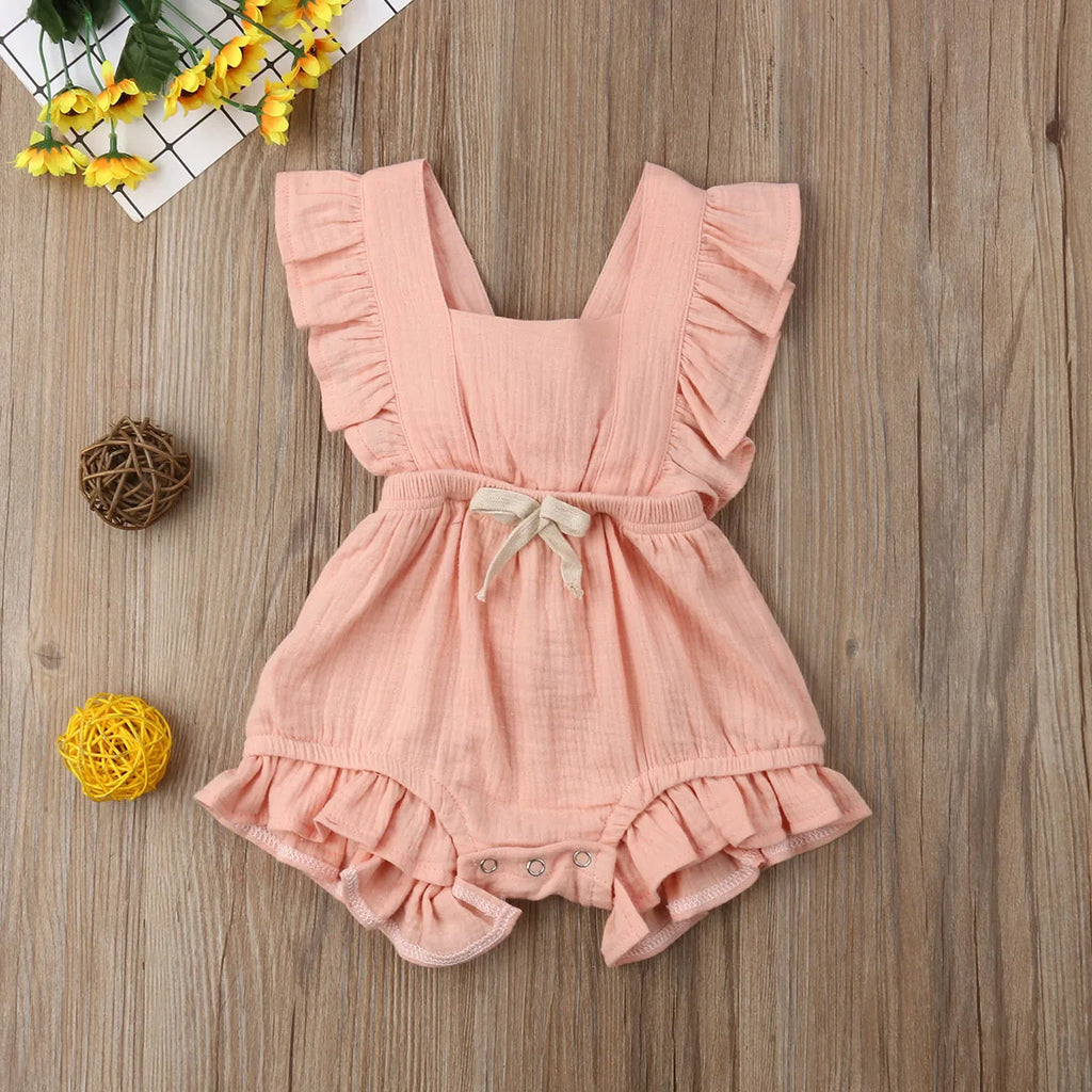 SUMMER Newborn Baby Girls Ruffle Jumpsuit