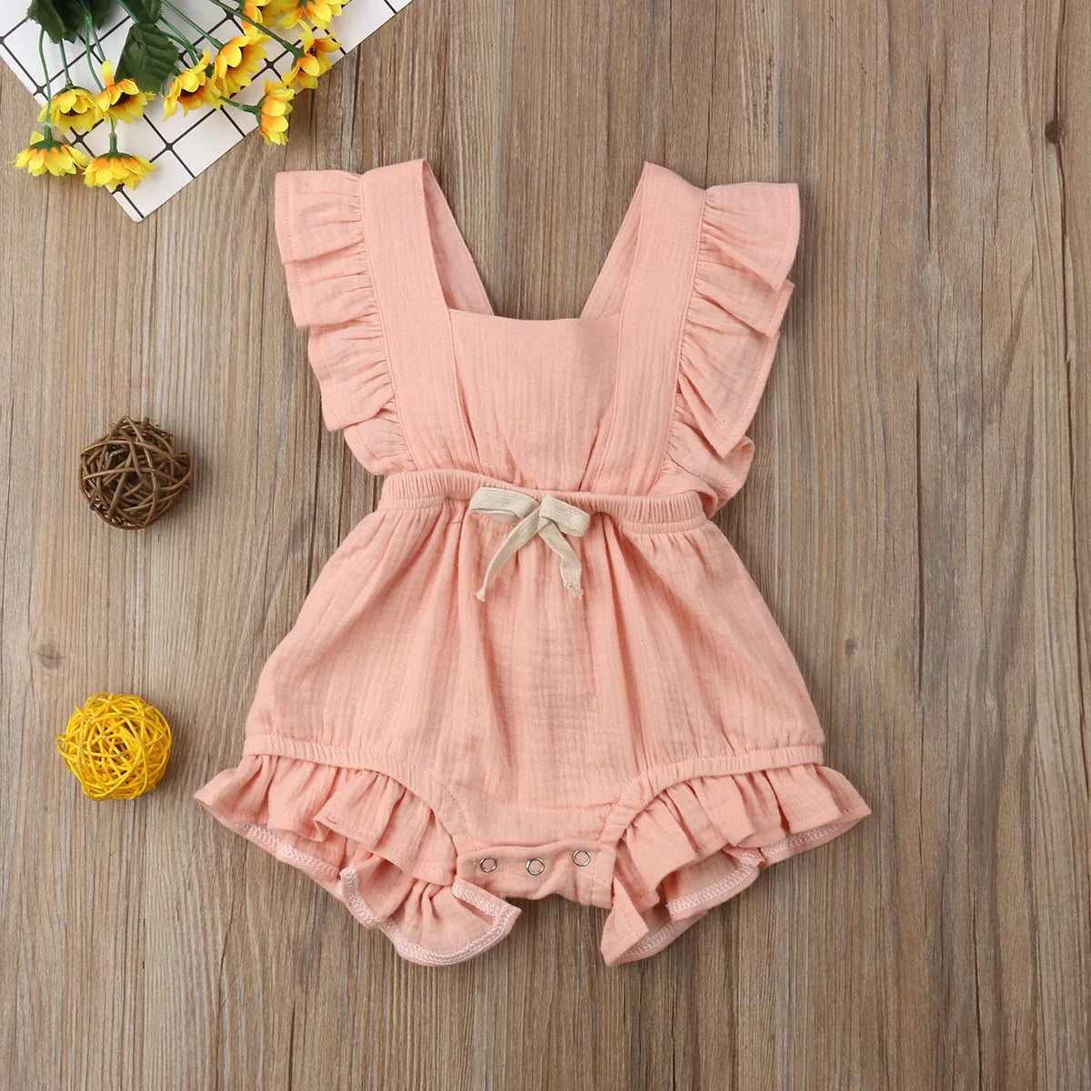 SUMMER Newborn Baby Girls Ruffle Jumpsuit