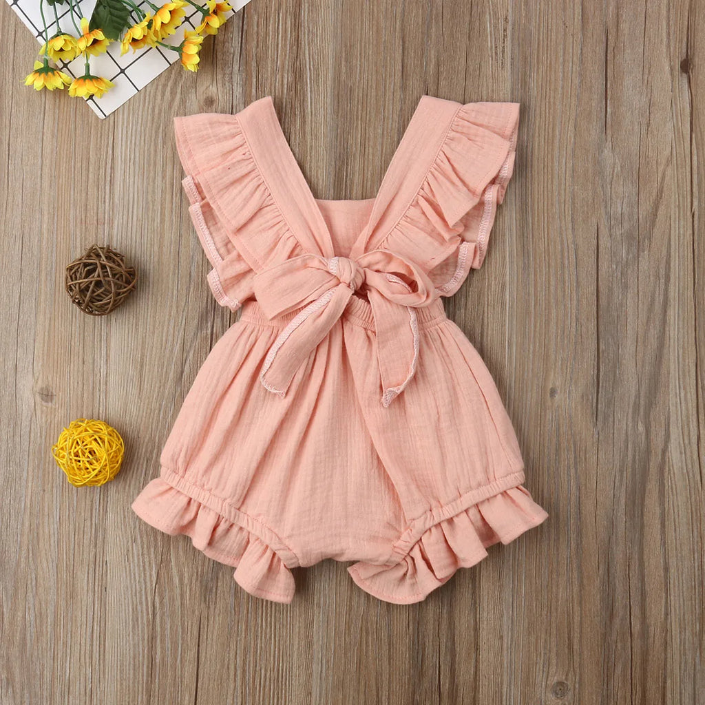 SUMMER Newborn Baby Girls Ruffle Jumpsuit