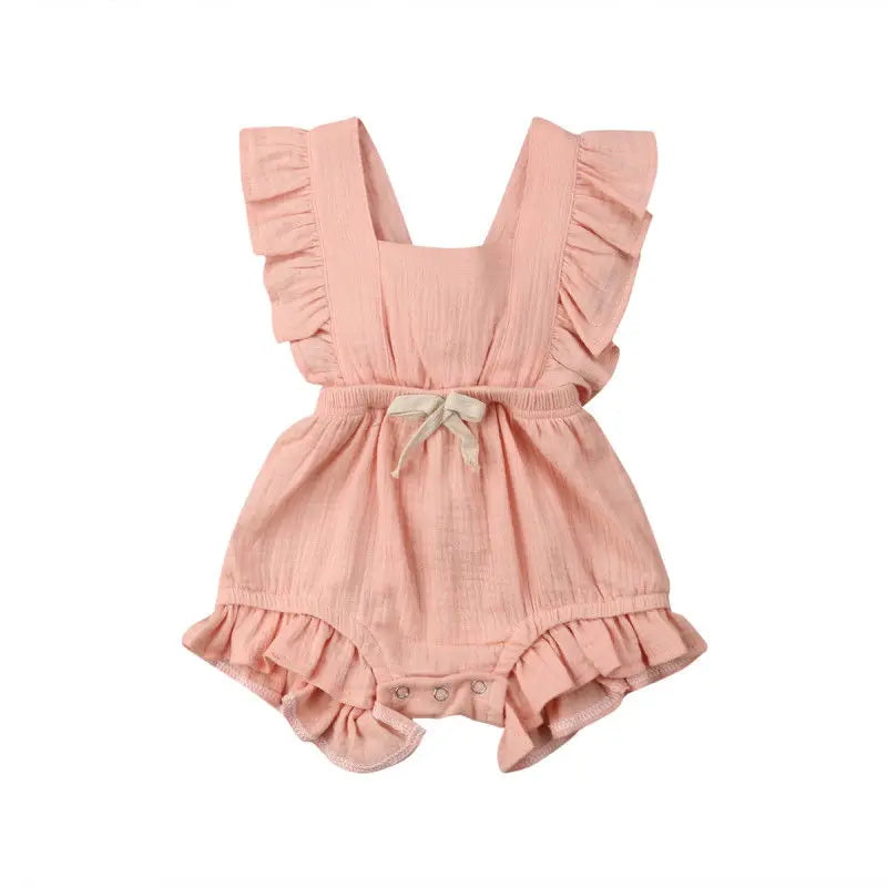 SUMMER Newborn Baby Girls Ruffle Jumpsuit