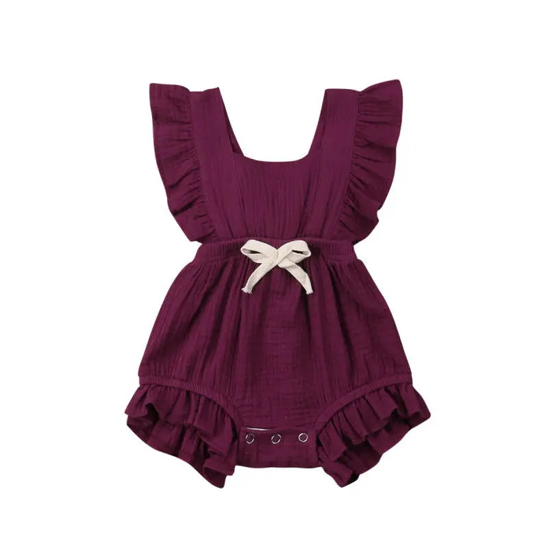 SUMMER Newborn Baby Girls Ruffle Jumpsuit