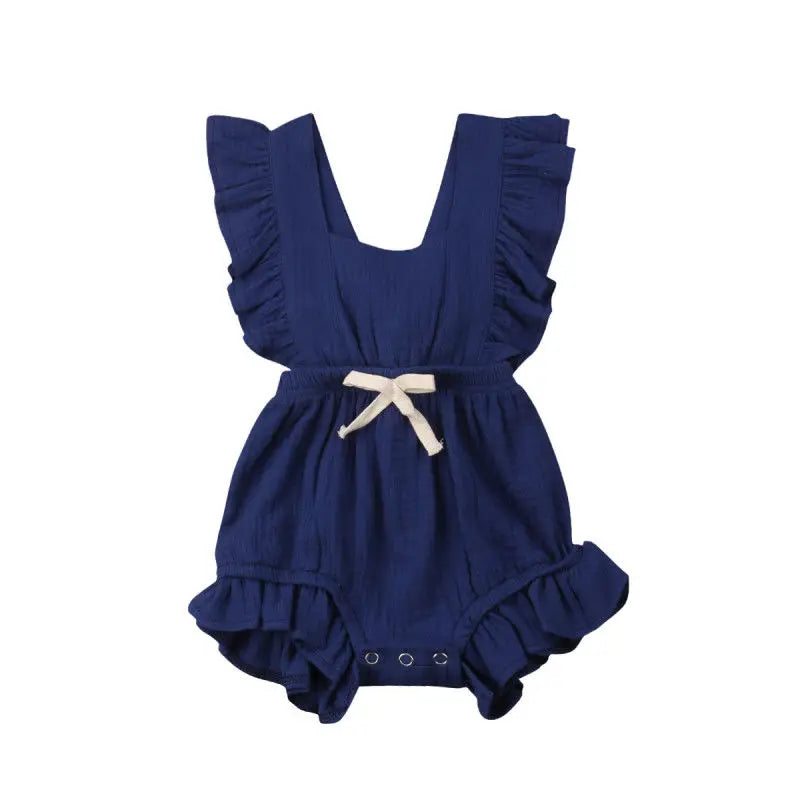 SUMMER Newborn Baby Girls Ruffle Jumpsuit