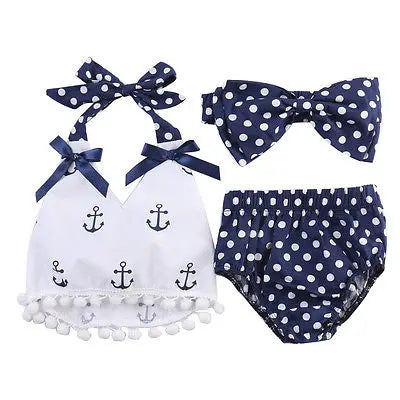 3Pcs/set Infant Baby Girls Clothes  Outfits Set Sunsuit 0-24M