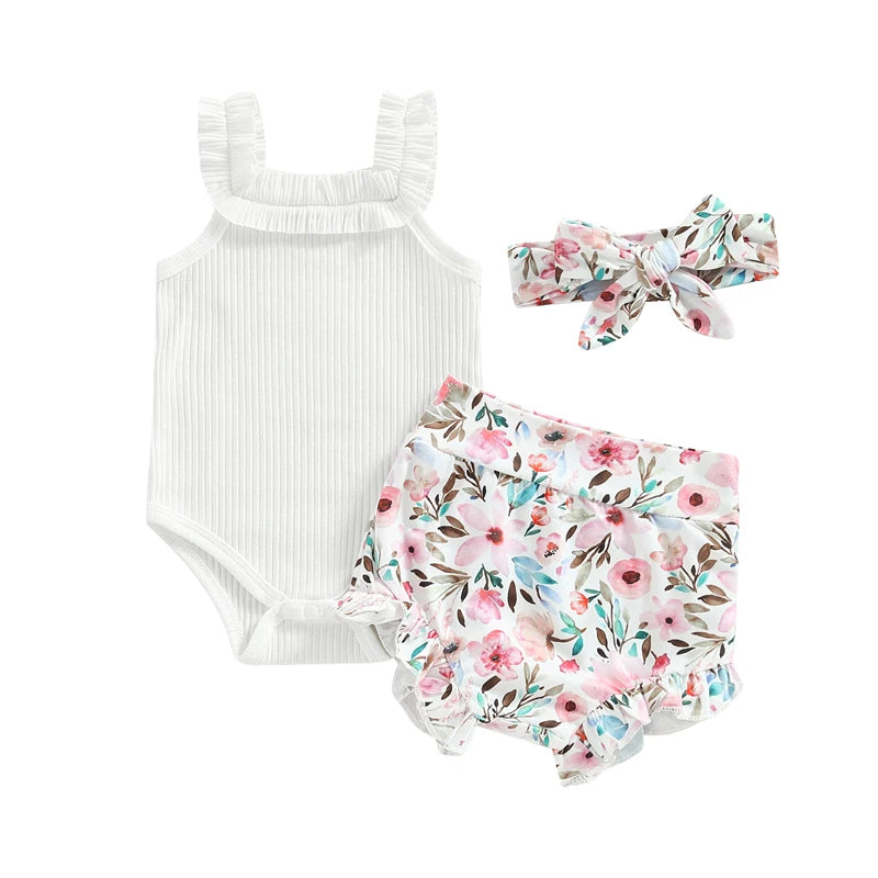 0-18M Infant Baby Girls Shorts Set