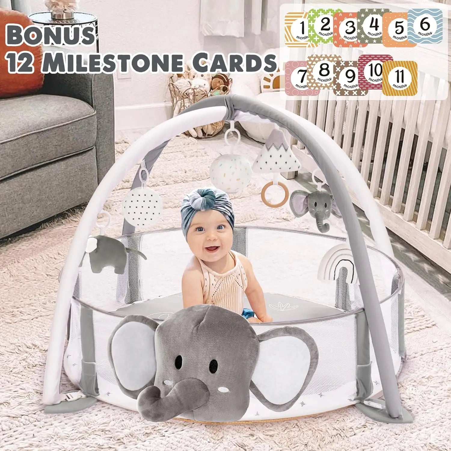 5-in-1 Large Baby Gym & Ball Pit Play Mat