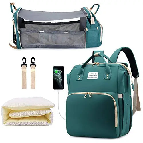 Fashion Portable Folding Crib Diaper Bag Multi-Function