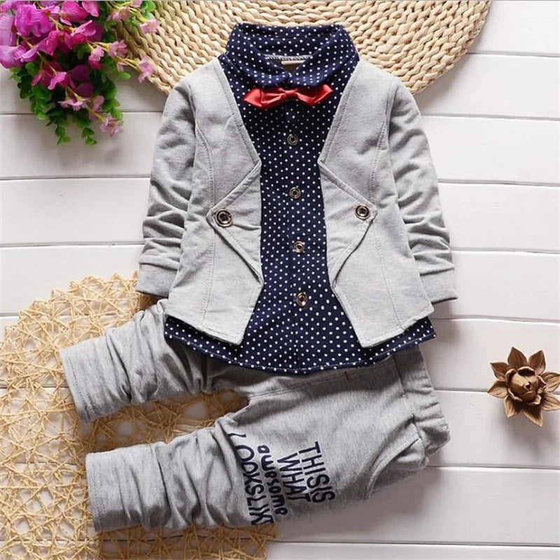 jacket+letter printed trousers 3Pcs suit