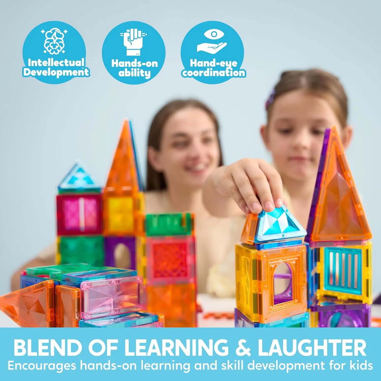 JOYFY 66PCS Magnetic Building Tiles Toys