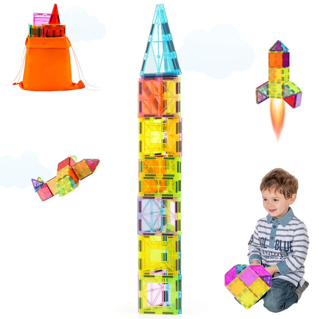 32PCS Light Magnetic Tiles Building Blocks Magnet Educational