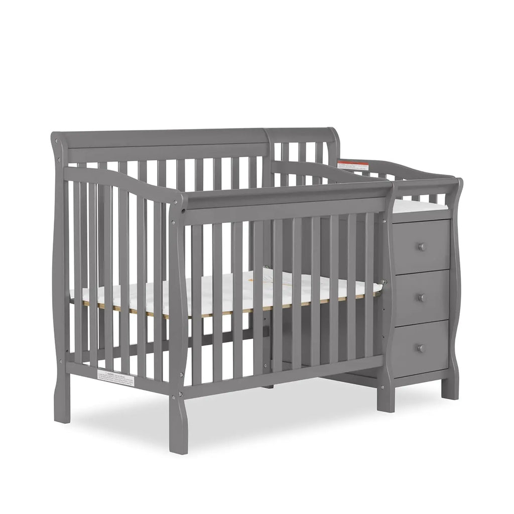 4‑in‑1 Mini Convertible Baby Crib & Changer with Storage
