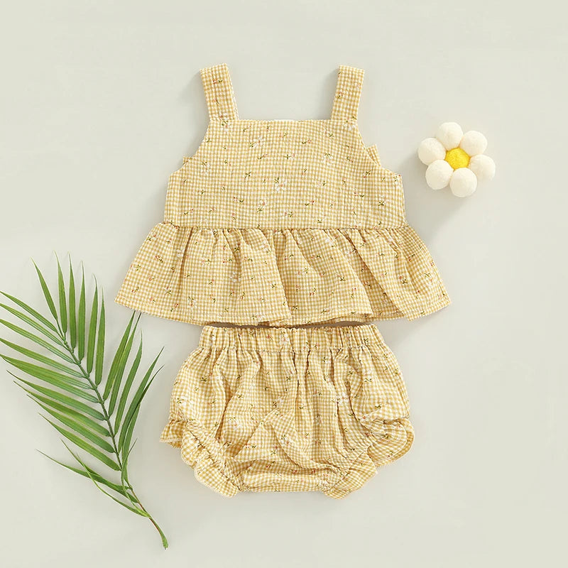 Summer Infant Baby Girl Tops Shorts Clothes Set