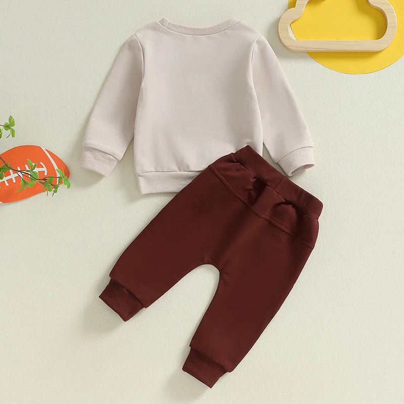 Baby Boy Outfits Football Print Sweatshirt