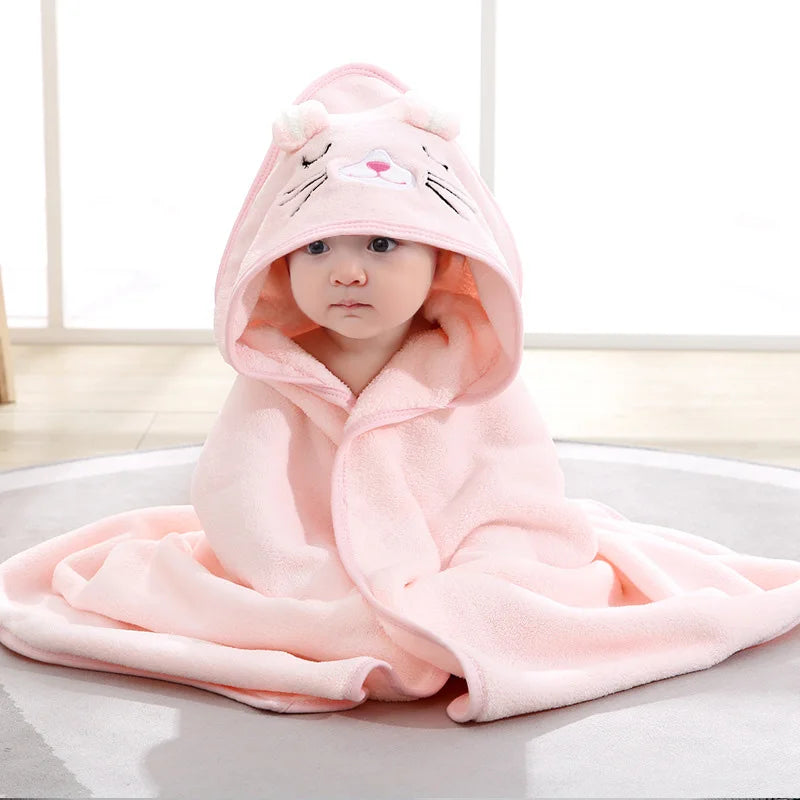 Cartoon Animal Baby Bath Towels Soft Newborn Hooded