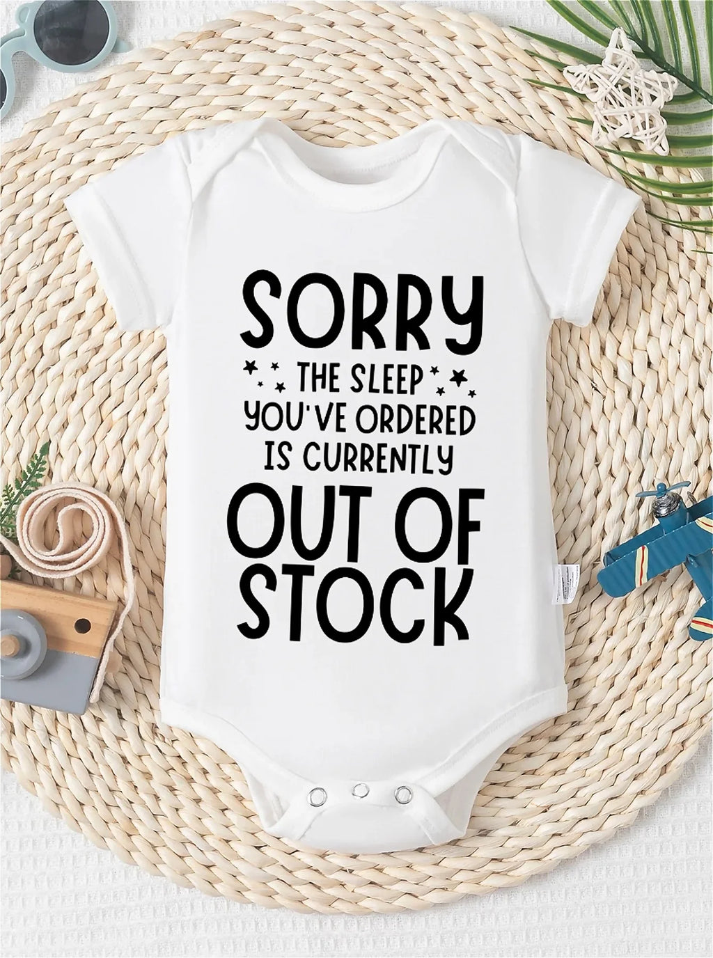  Baby Onesie with "Sorry the You've Ordered is Currently Out of Stock