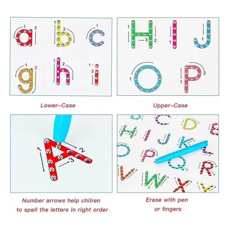Magnetic Alphabet Tracing Board 2-in-1 Learning Writing Playboard