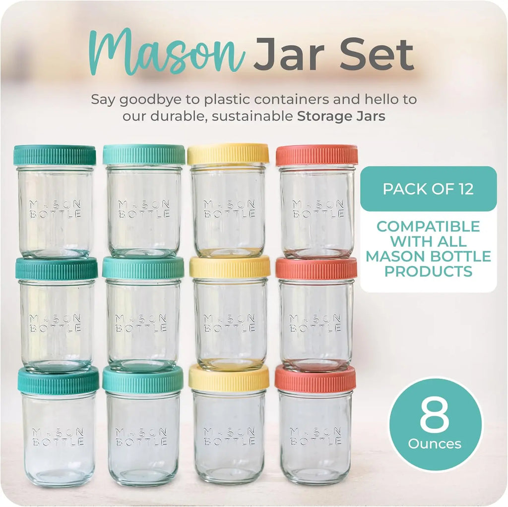 8oz Reusable Glass Baby Food Jars with Lids