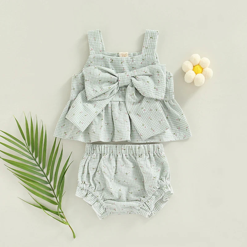 Summer Infant Baby Girl Tops Shorts Clothes Set