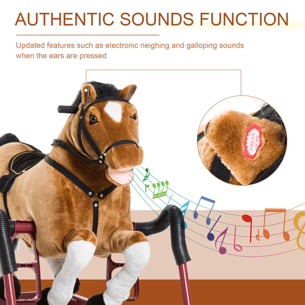 Durable Plush Toddlers Spring Rocking Horse
