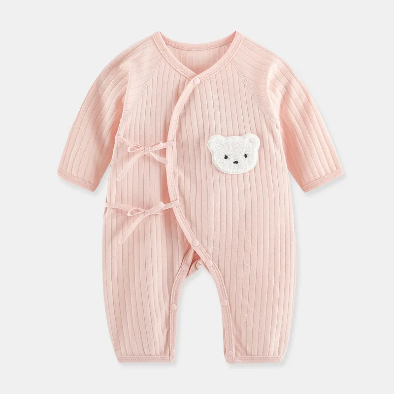 Cartoon Bear Baby Romper Spring Autumn Long Sleeved Clothes