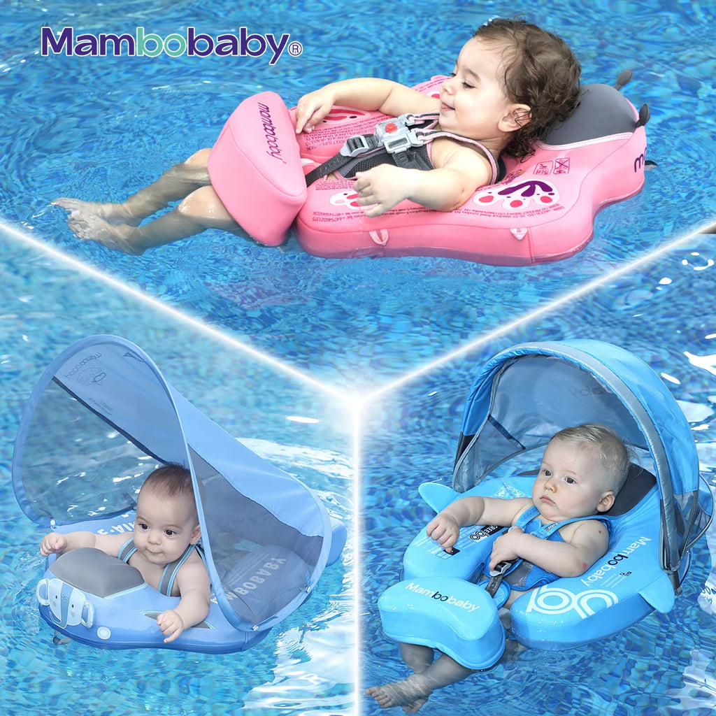 Non-Inflatable Baby Float with Canopy Chest Floater