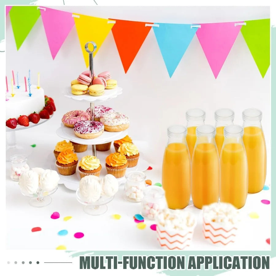 24 Pack Clear Glass Milk Bottles with Lids