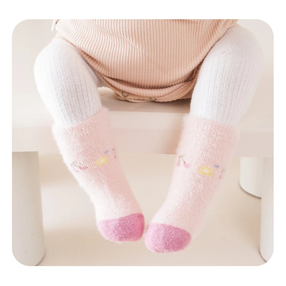3Pair Adorable Winter Cartoon Baby Plush Socks