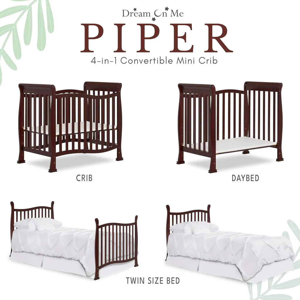 4-in-1 Convertible Mini Baby Crib with Changer & Storage