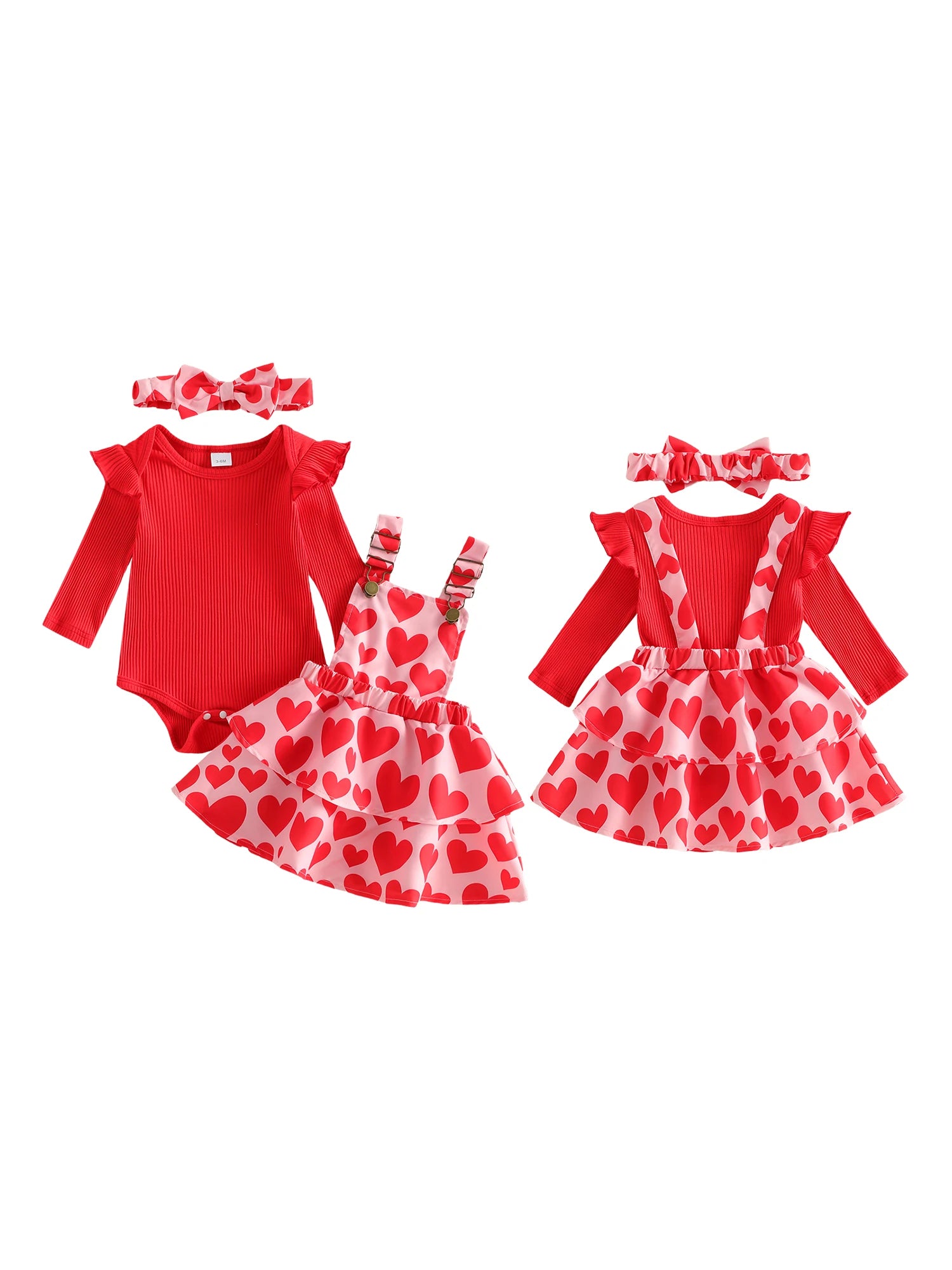 3Pcs Baby Girl Valentine s Day Outfit
