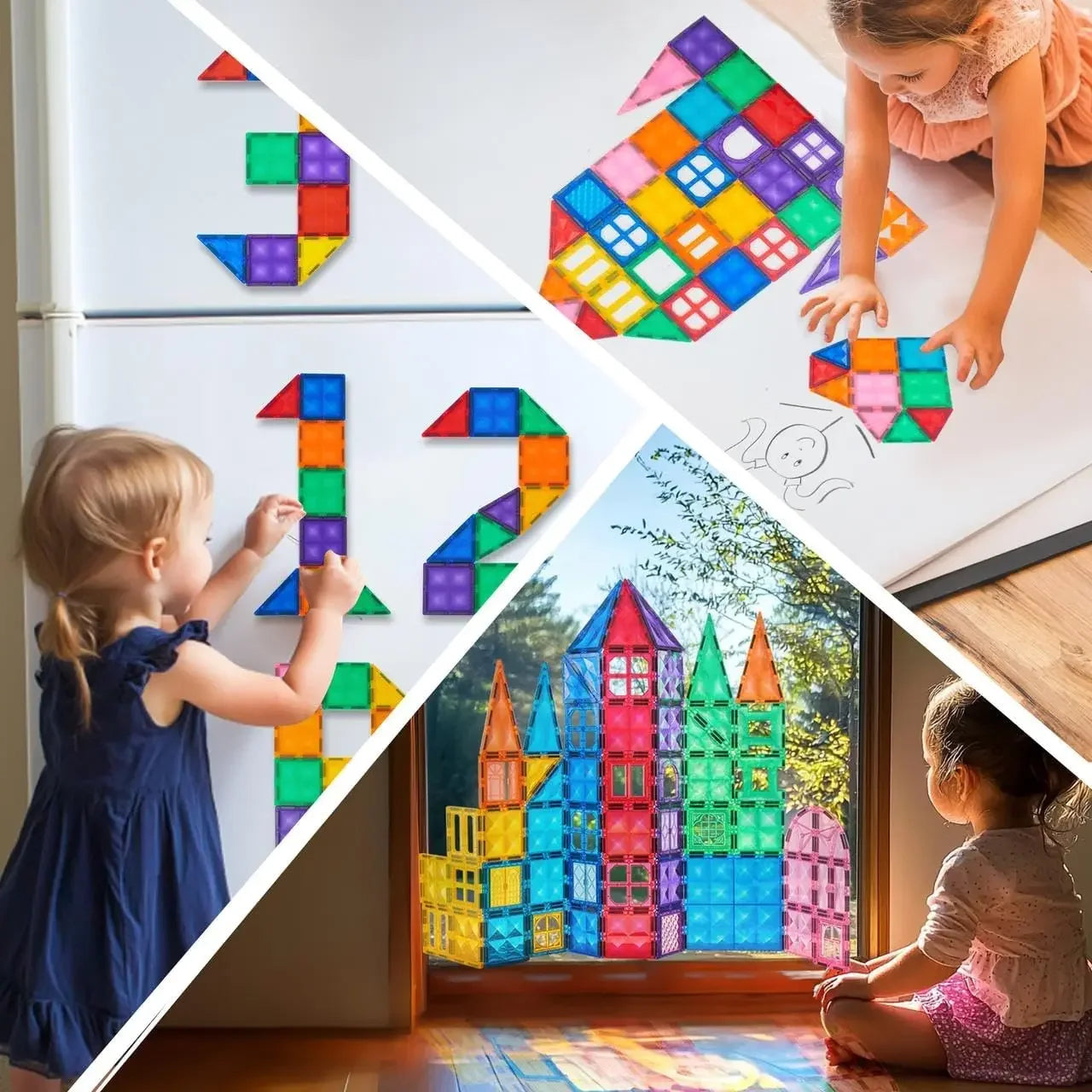 JOYFY 66PCS Magnetic Building Tiles Toys