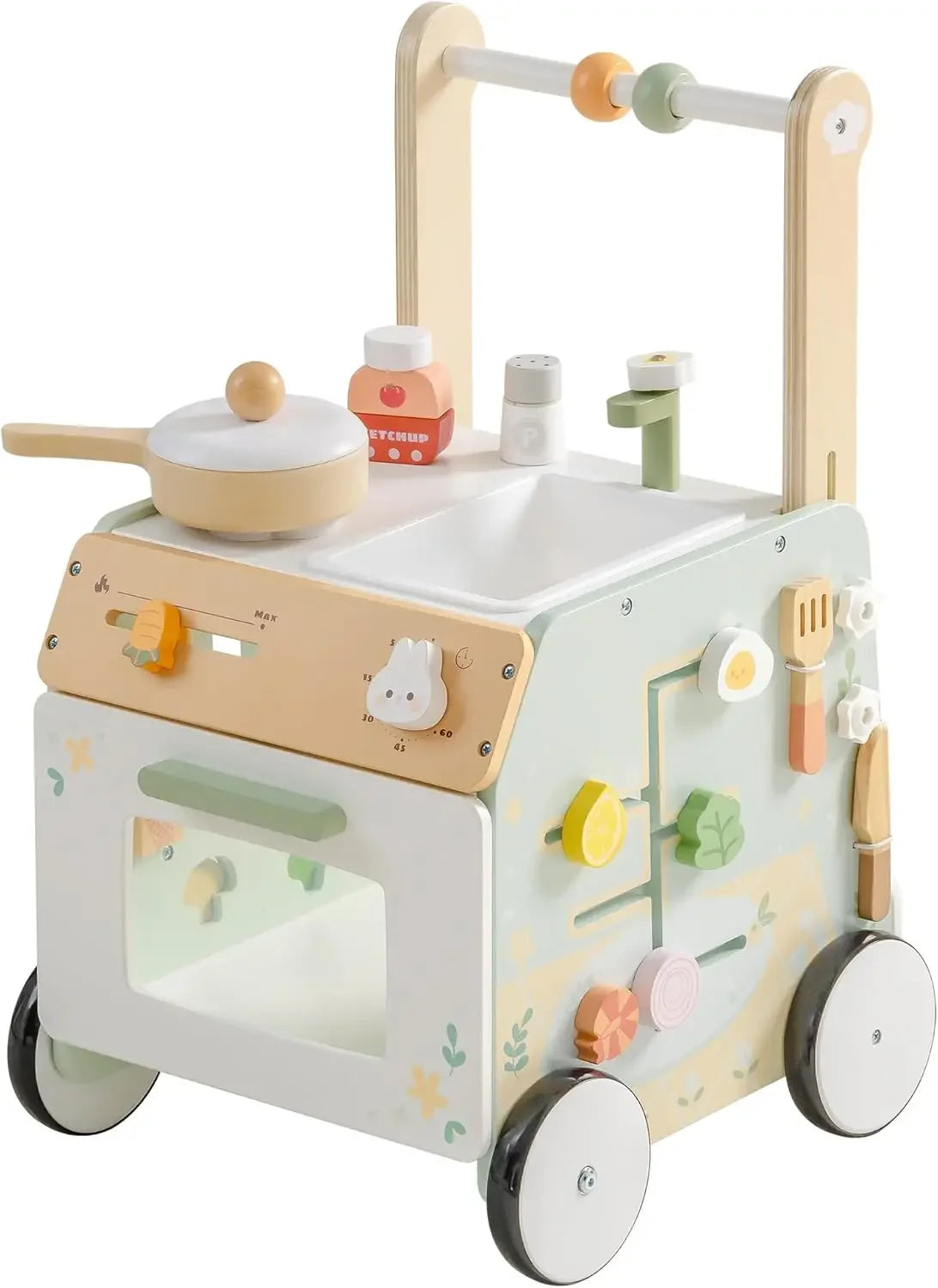 Adjustable Height Speed Wooden Baby Walker