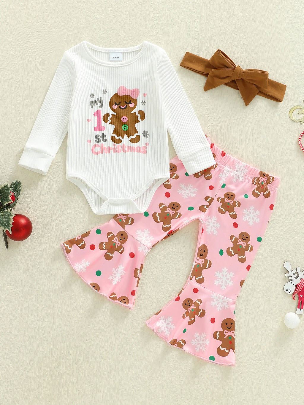Baby Girl First Christmas Outfits Long Sleeve Romper
