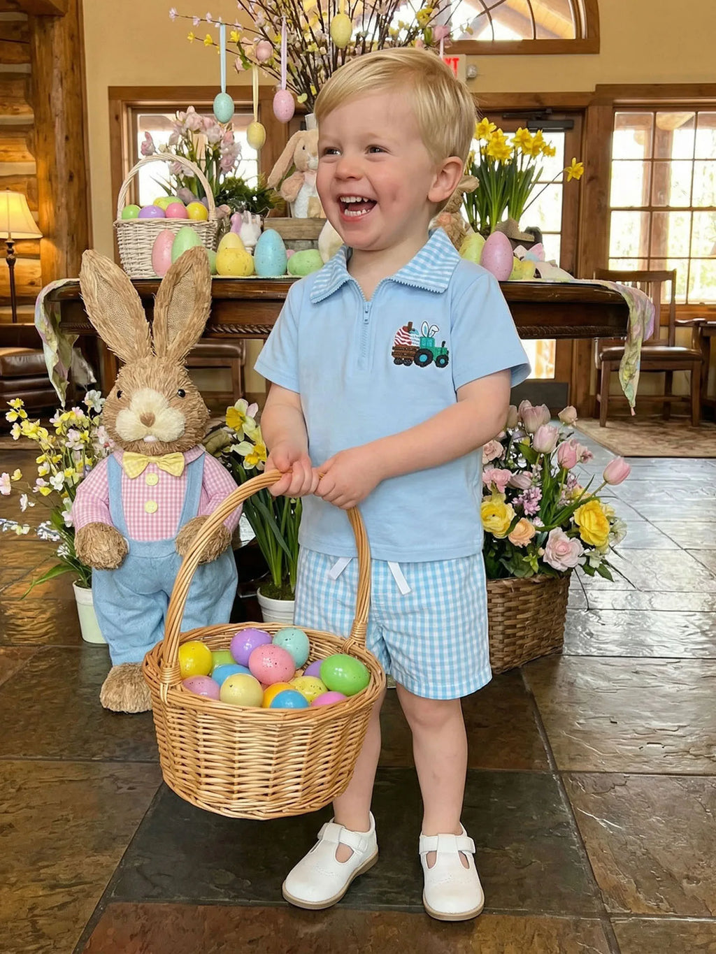Baby Boy Easter Outfit Embroidered