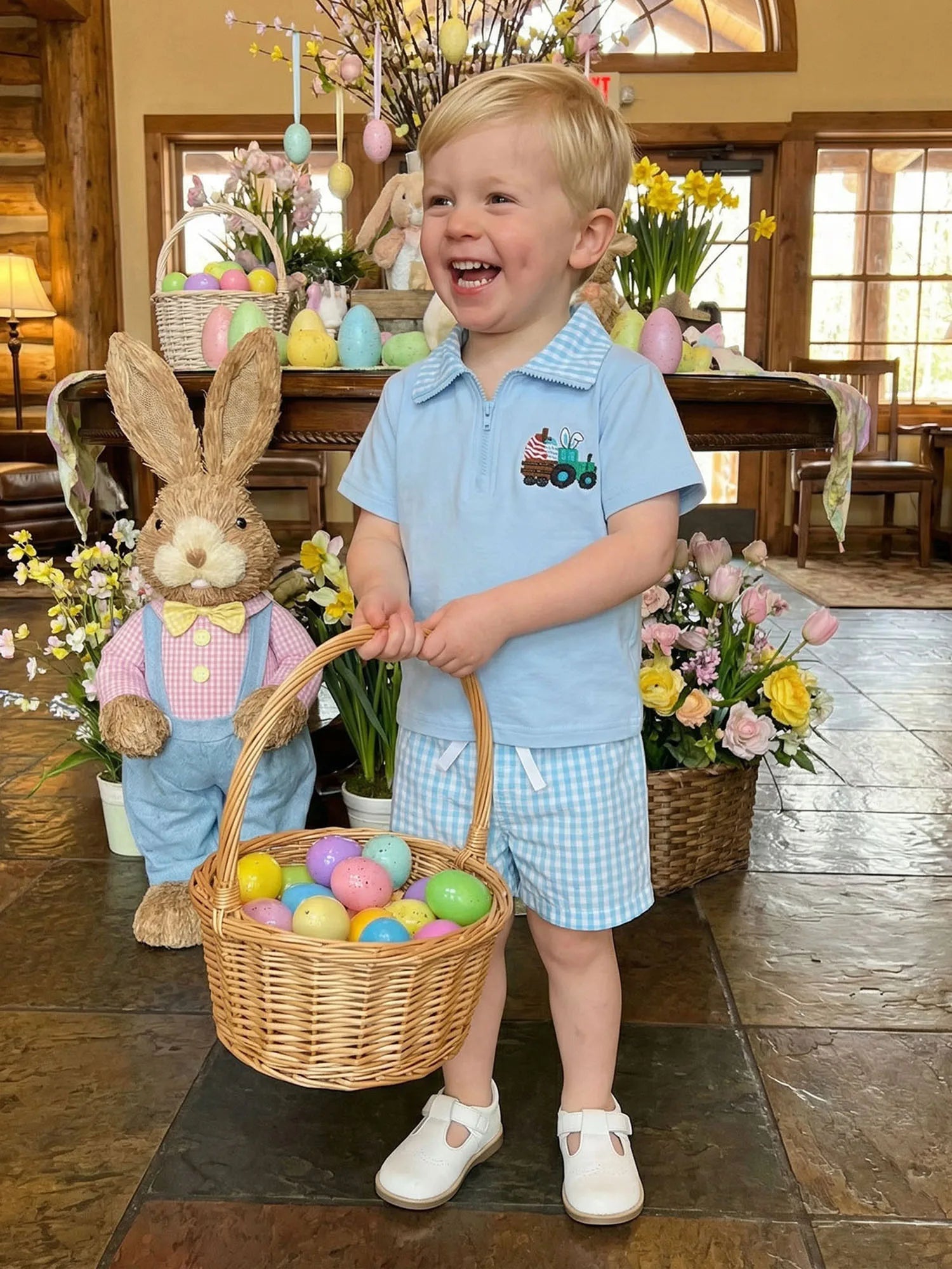 Baby Boy Easter Outfit Embroidered