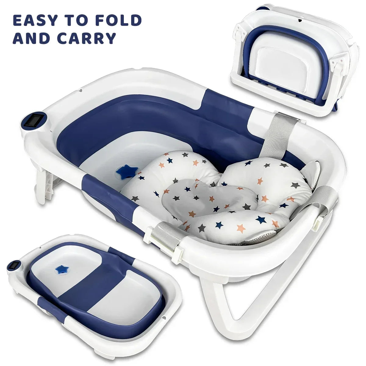 Portable Baby BathTub with Cushion
