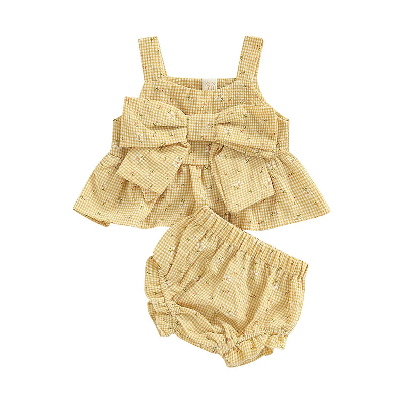 Summer Infant Baby Girl Tops Shorts Clothes Set