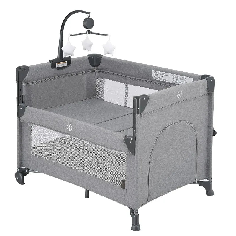 2-in-1 Baby Playard, Pack and Play Bassinet