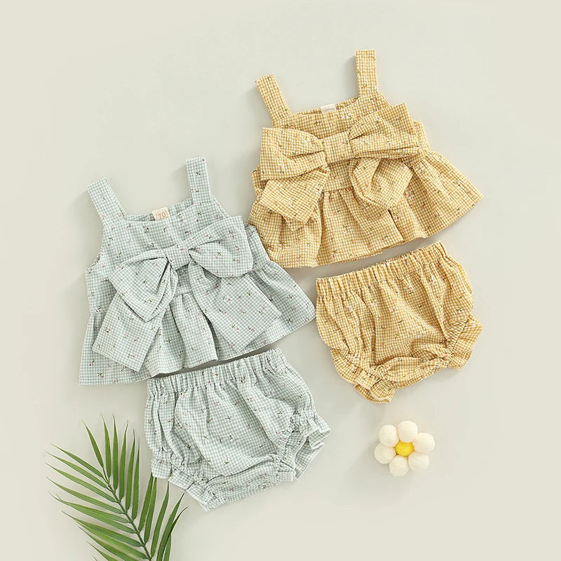 Summer Infant Baby Girl Tops Shorts Clothes Set