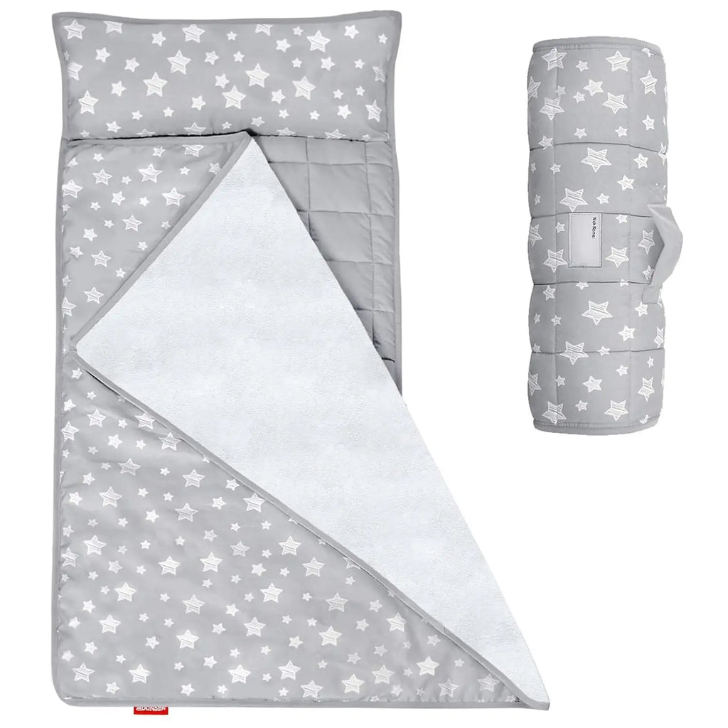 Soft Toddler Nap Mat with Pillow & Fleece Blanket