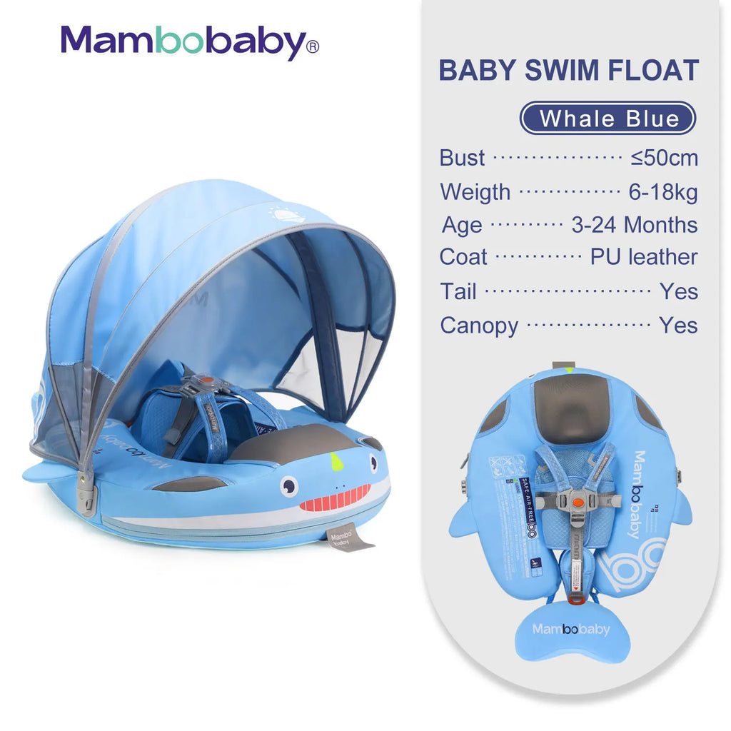 Non-Inflatable Baby Float with Canopy Chest Floater