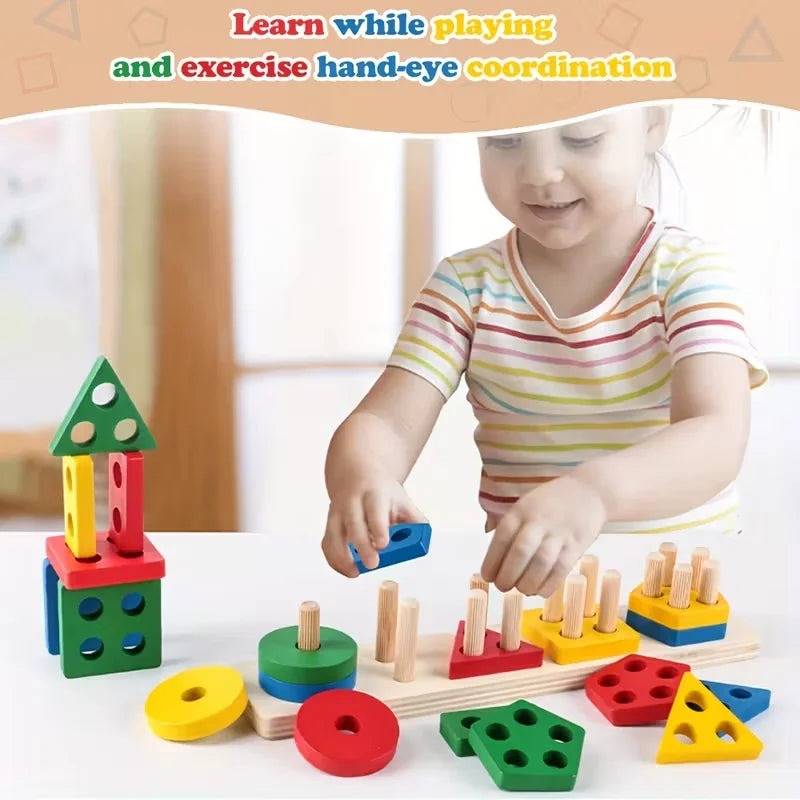 Montessori Wooden Games Baby Toys Puzzle