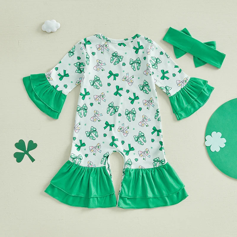 Adorable Baby Girls St Patrick s Day Shamrock Romper