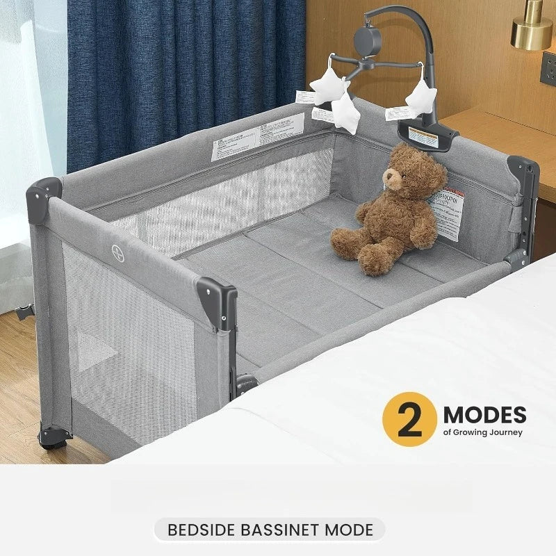 2-in-1 Baby Playard, Pack and Play Bassinet